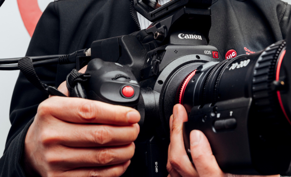 Closeup of Canon camera