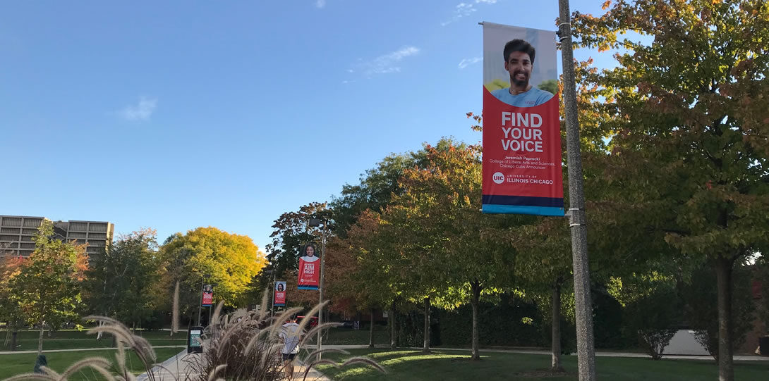 New branded campus-wide banners installed